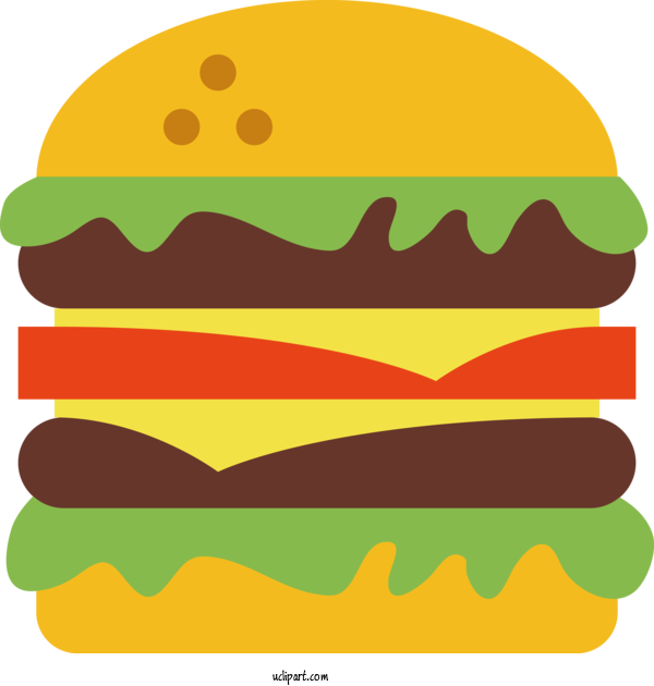 Free Food Yellow Fast Food Cheeseburger For Fast Food Clipart Transparent Background