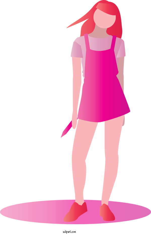 Free People Pink Magenta Costume For Girl Clipart Transparent Background