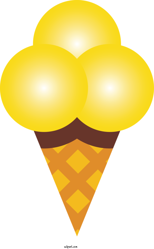 Free Food Yellow Heart Symbol For Ice Cream Clipart Transparent Background