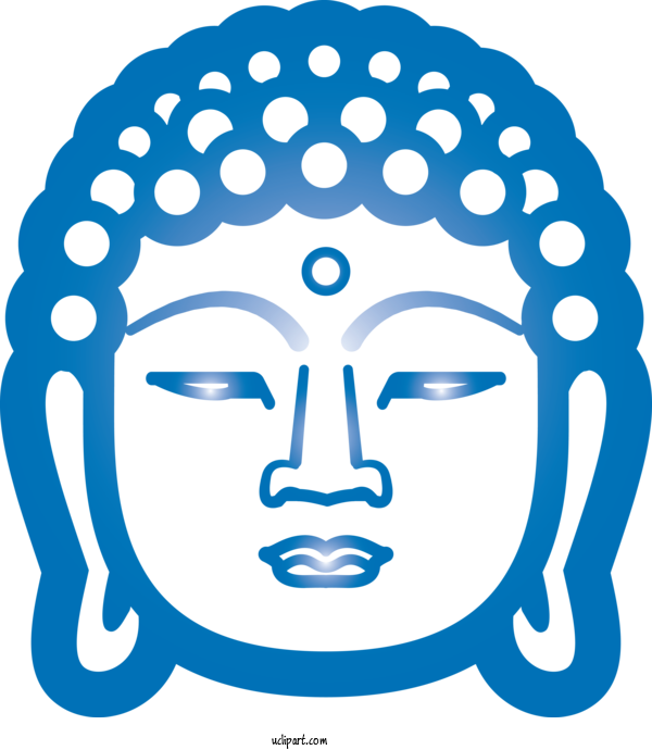 Free Religion Face Blue Head For Buddhist Clipart Transparent Background