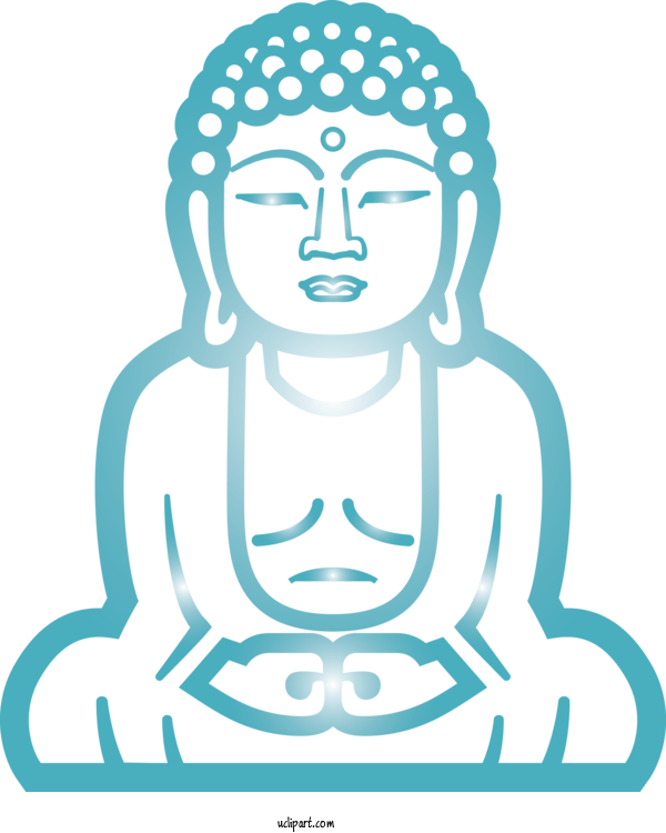 Free Religion Head Line Art Turquoise For Buddhist Clipart Transparent Background