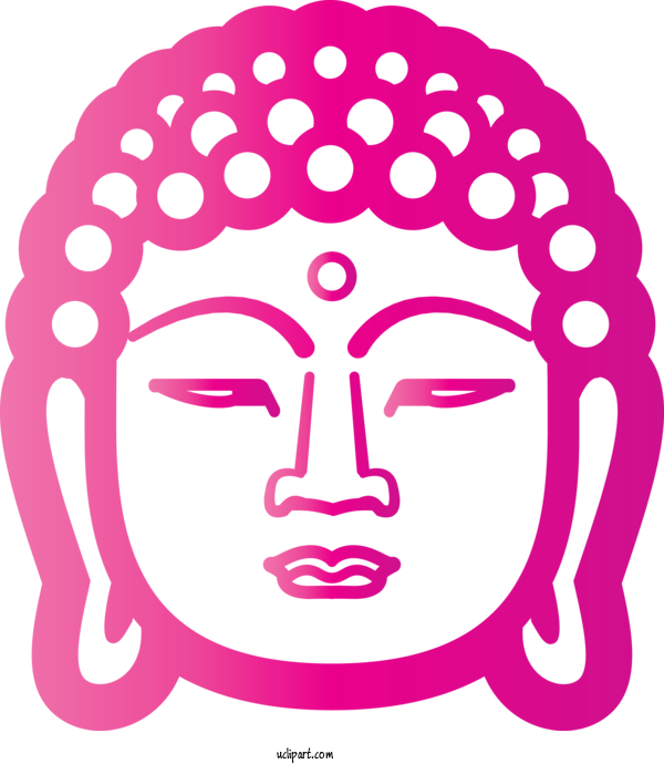 Free Religion Face Pink Head For Buddhist Clipart Transparent Background