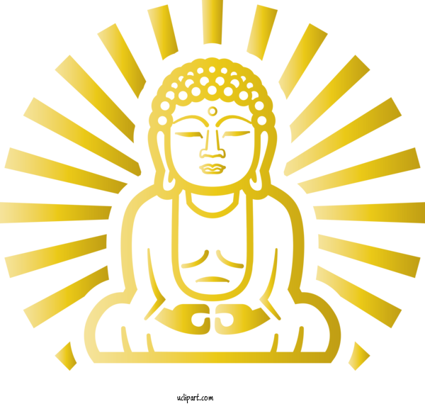 Free Religion Head Yellow Line For Buddhist Clipart Transparent Background