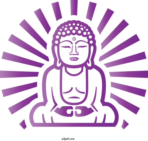 Free Religion Head Line Art Magenta For Buddhist Clipart Transparent Background