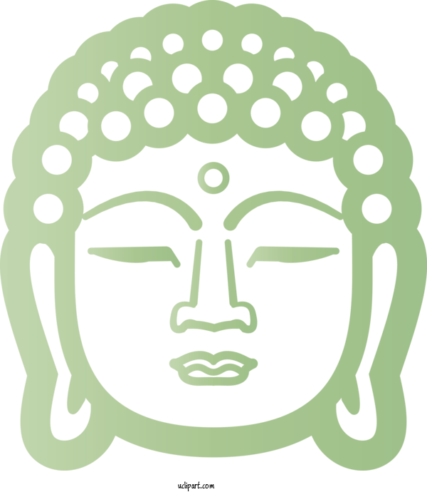 Free Religion Face Green Head For Buddhist Clipart Transparent Background