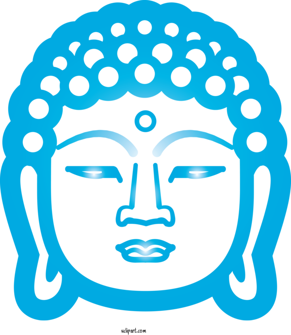 Free Religion Face Head Blue For Buddhist Clipart Transparent Background