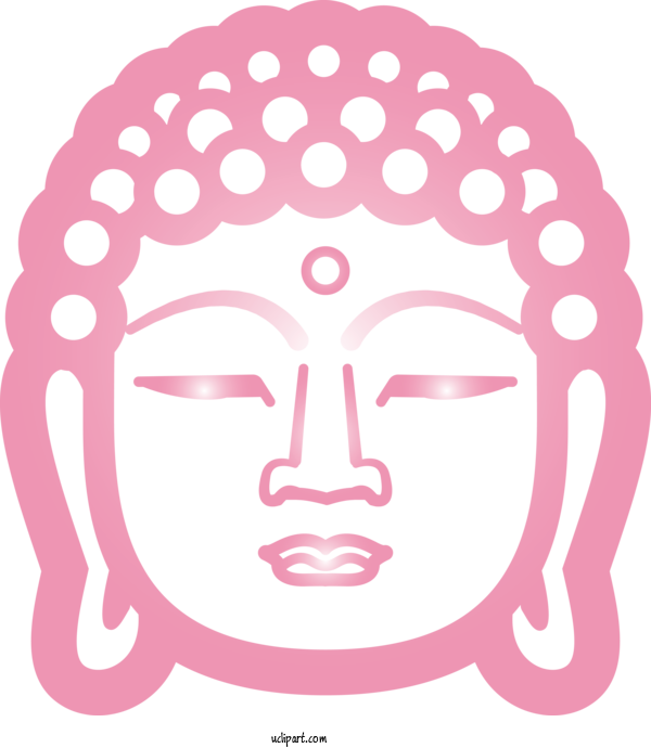 Free Religion Face Head Pink For Buddhist Clipart Transparent Background