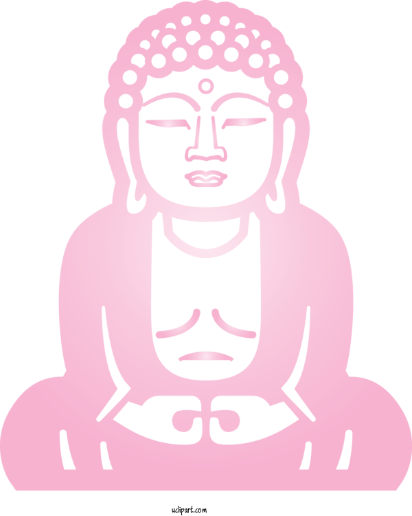 Free Religion Pink Head Meditation For Buddhist Clipart Transparent Background