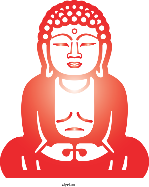 Free Religion Head Red For Buddhist Clipart Transparent Background