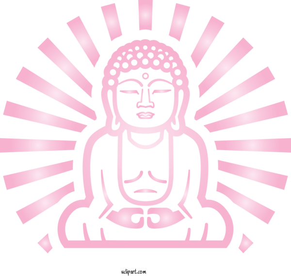 Free Religion Pink Head Line For Buddhist Clipart Transparent Background
