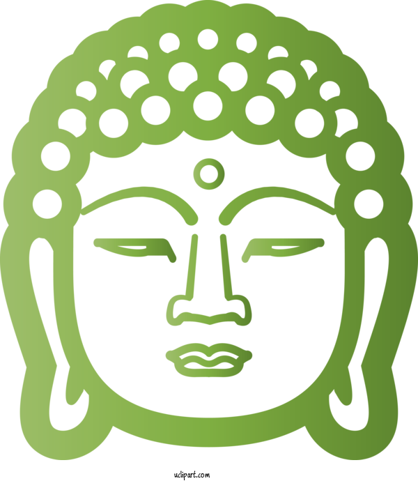 Free Religion Face Green Head For Buddhist Clipart Transparent Background