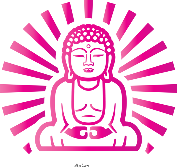 Free Religion Pink Magenta Head For Buddhist Clipart Transparent Background