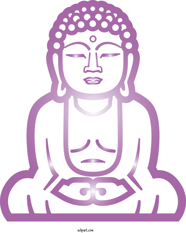 Free Religion Head Line Art Pink For Buddhist Clipart Transparent Background