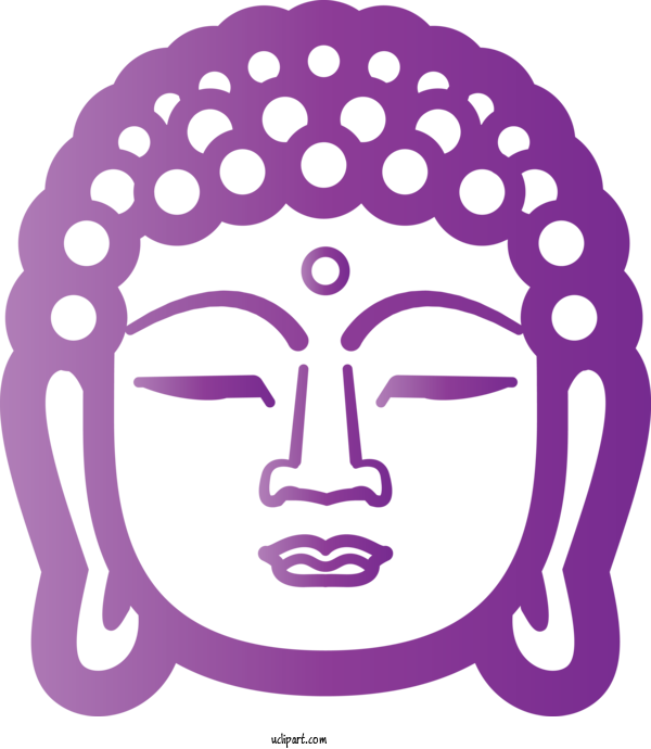 Free Religion Face Head Purple For Buddhist Clipart Transparent Background