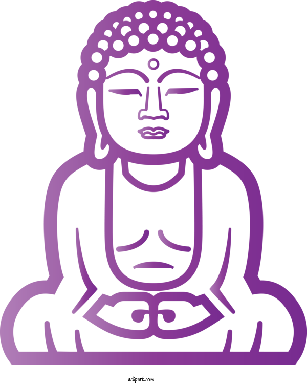 Free Religion Line Art Pink Head For Buddhist Clipart Transparent Background