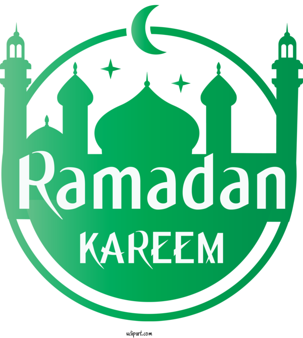 Free Holidays Green Logo For Ramadan Clipart Transparent Background
