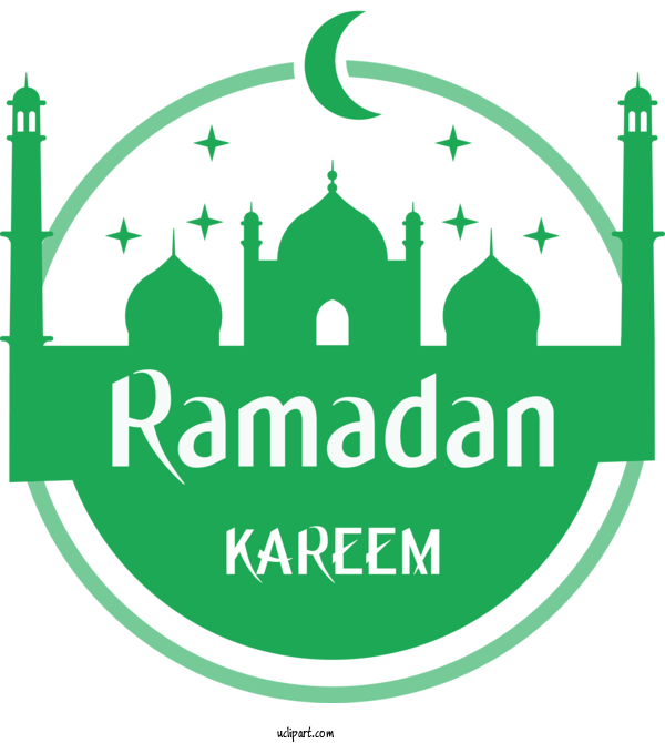 Free Holidays Green Logo For Ramadan Clipart Transparent Background