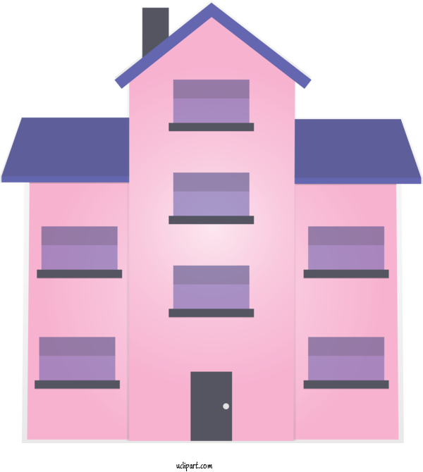 Free Buildings Violet Pink House For House Clipart Transparent Background