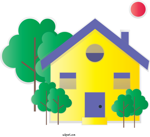 Free Buildings Green Line House For House Clipart Transparent Background