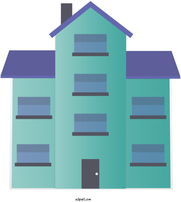 Free Buildings Turquoise Violet House For House Clipart Transparent Background
