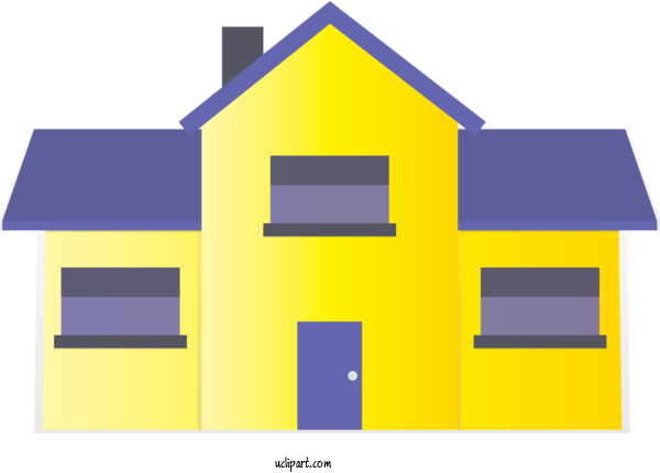 Free Buildings Property Yellow House For House Clipart Transparent Background