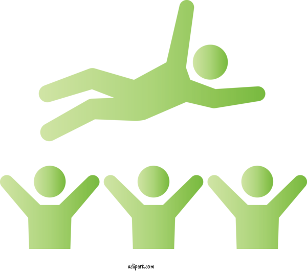 Free Sports Green Gesture Hand For Team Clipart Transparent Background
