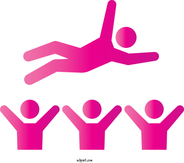 Free Sports Pink Hand Gesture For Team Clipart Transparent Background