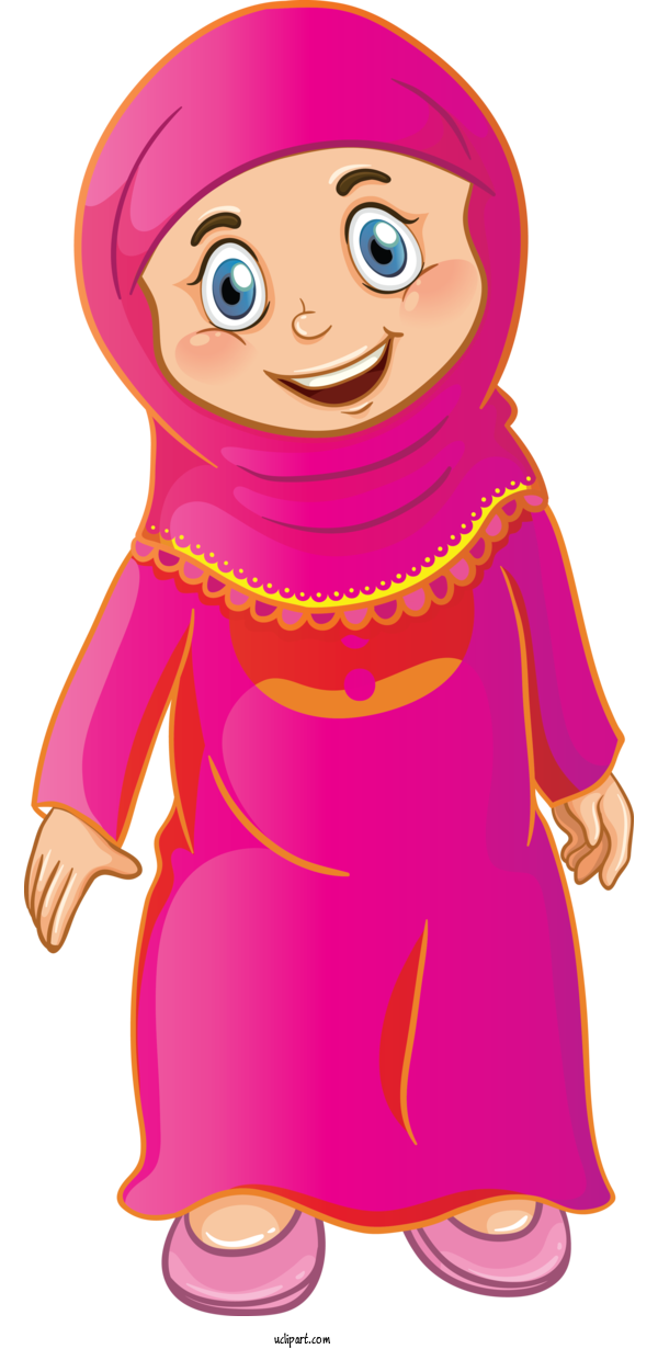 Free Religion Cartoon Pink Magenta For Muslim Clipart Transparent Background