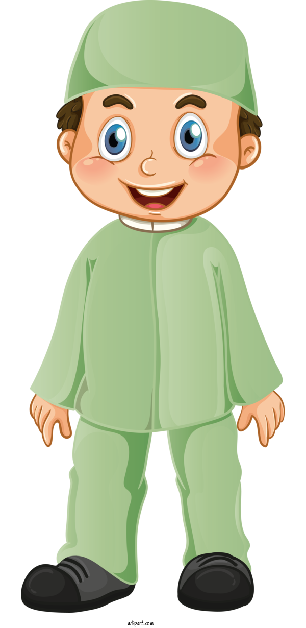 Free Religion Cartoon Green Child For Muslim Clipart Transparent Background