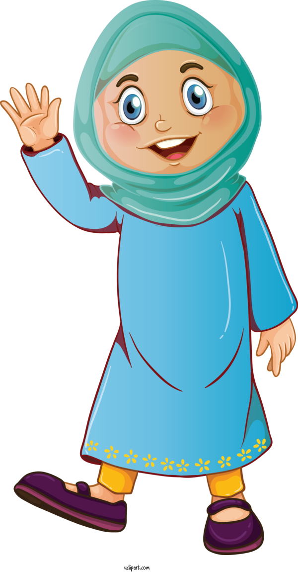 Free Religion Cartoon Pleased For Muslim Clipart Transparent Background