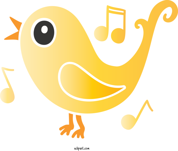 Free Animals Yellow Line Smile For Bird Clipart Transparent Background