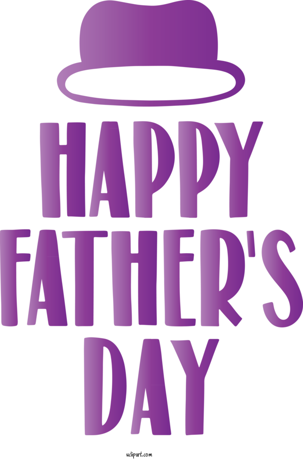 Free Holidays Font Violet Hat For Fathers Day Clipart Transparent Background