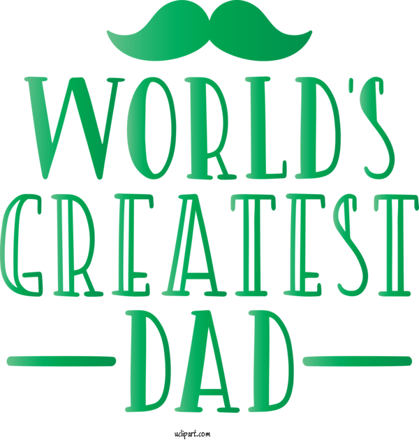 Free Holidays Green Text Font For Fathers Day Clipart Transparent Background