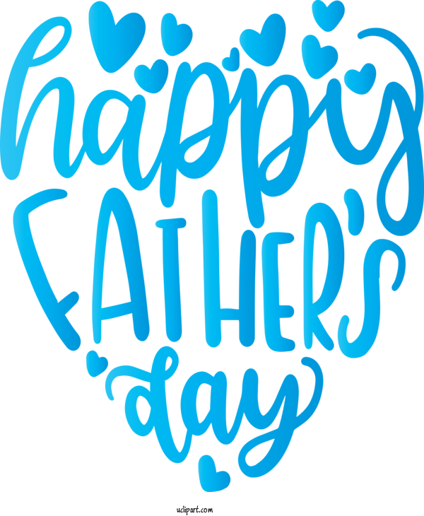 Free Holidays Text Font Turquoise For Fathers Day Clipart Transparent Background