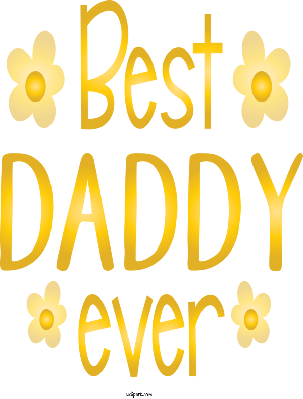 Free Holidays Yellow Text Font For Fathers Day Clipart Transparent Background