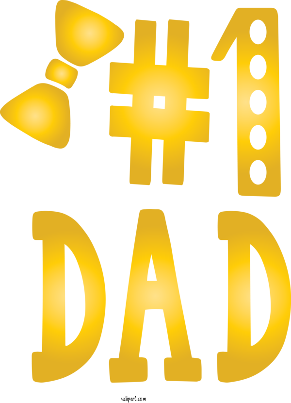 Free Holidays Yellow Text Line For Fathers Day Clipart Transparent Background