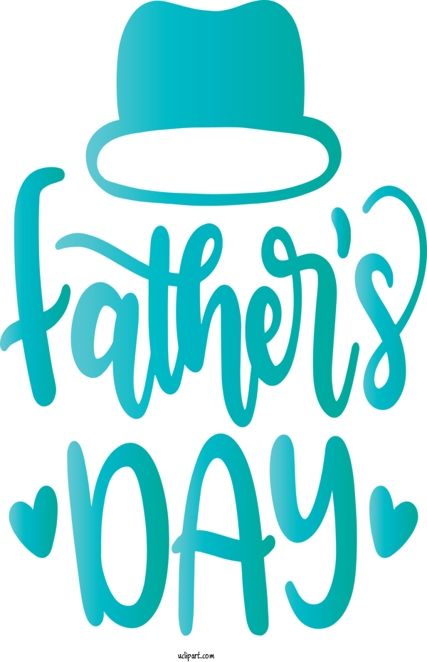 Free Holidays Turquoise Text Aqua For Fathers Day Clipart Transparent Background