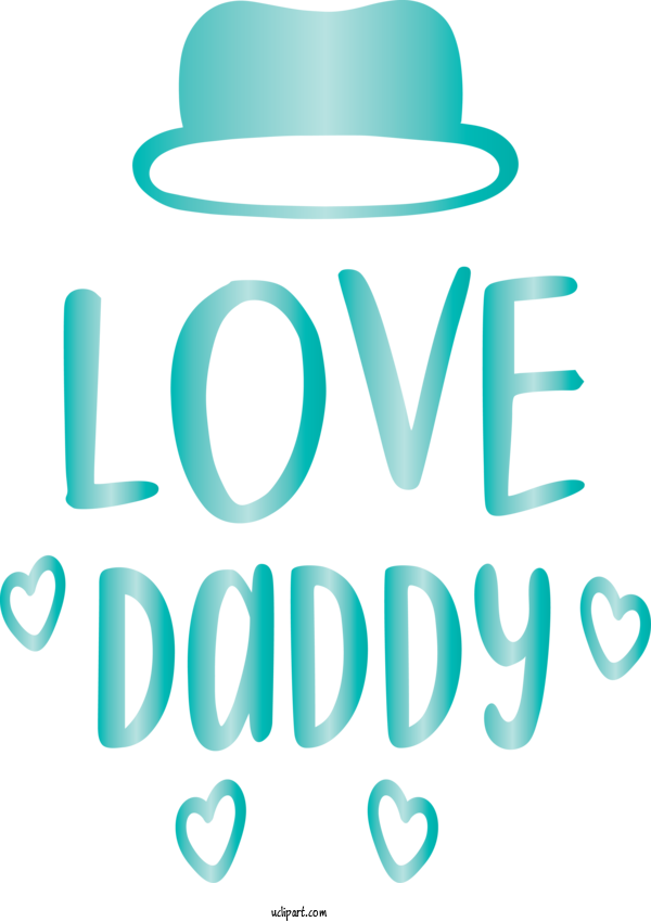 Free Holidays Text Turquoise Aqua For Fathers Day Clipart Transparent Background