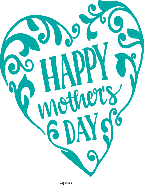 Free Holidays Turquoise Text Teal For Mothers Day Clipart Transparent Background