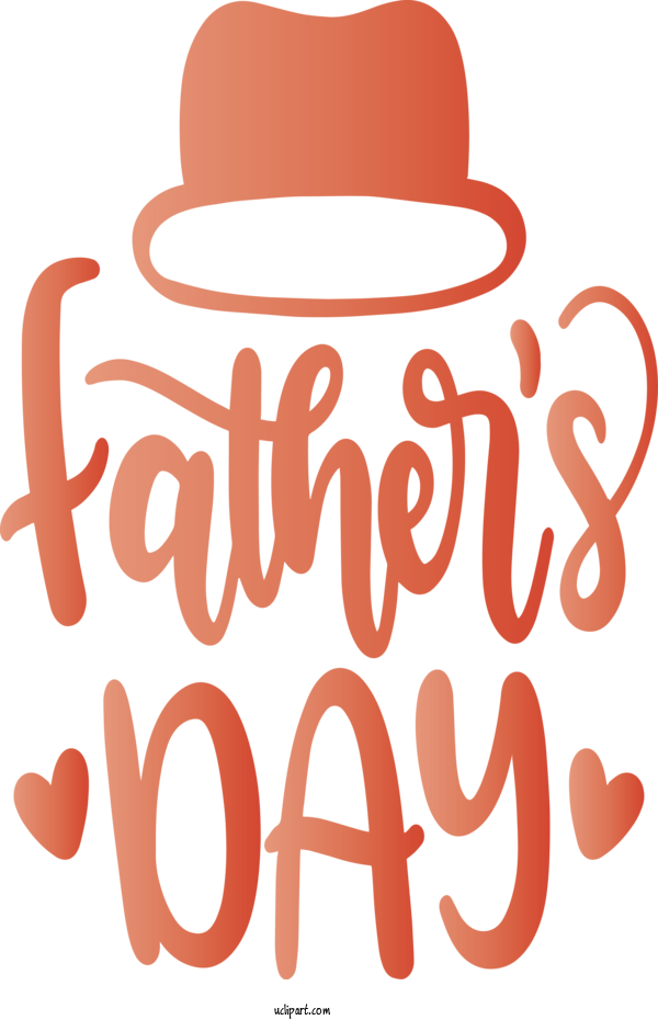 Free Holidays Text Font Orange For Fathers Day Clipart Transparent Background