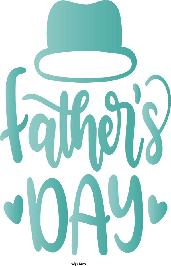 Free Holidays Green Turquoise Text For Fathers Day Clipart Transparent Background