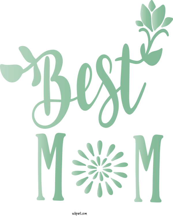 Free Holidays Green Text Font For Mothers Day Clipart Transparent Background