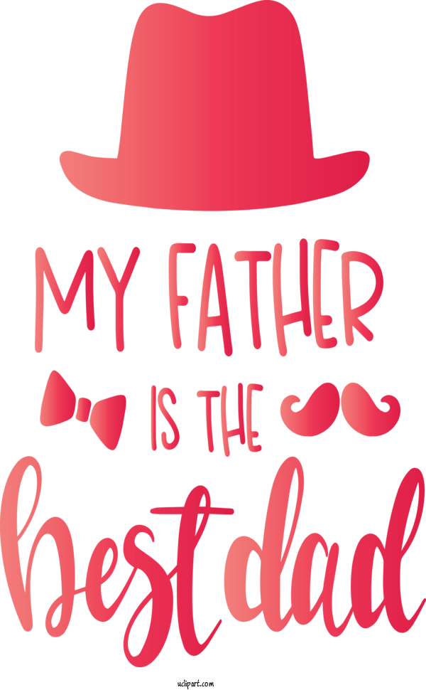 Free Holidays Clothing Text Pink For Fathers Day Clipart Transparent Background
