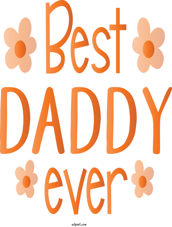 Free Holidays Orange Text Font For Fathers Day Clipart Transparent Background
