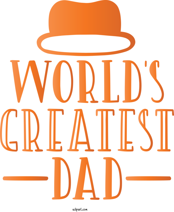 Free Holidays Orange Font Hat For Fathers Day Clipart Transparent Background