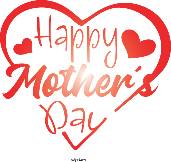 Free Holidays Text Heart Font For Mothers Day Clipart Transparent Background