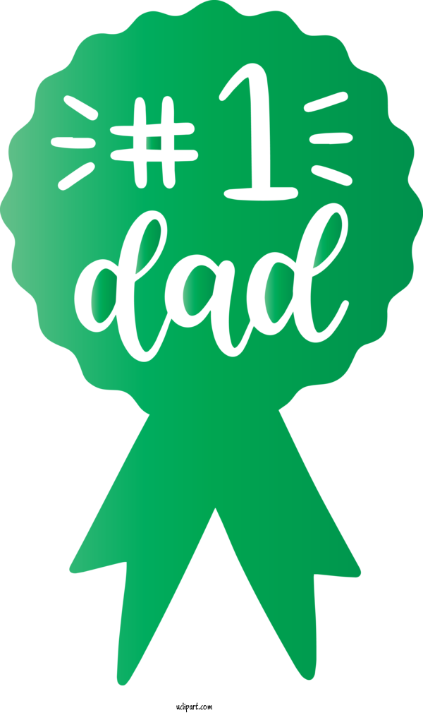 Free Holidays Green For Fathers Day Clipart Transparent Background