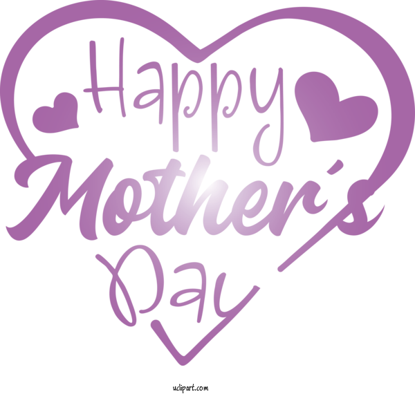 Free Holidays Text Font Purple For Mothers Day Clipart Transparent Background