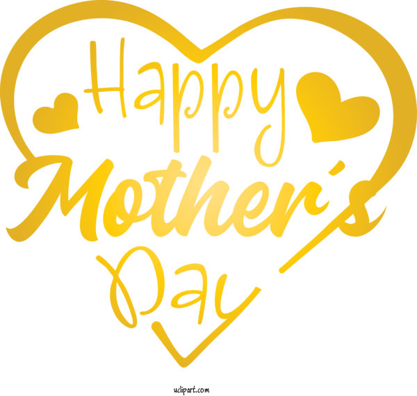 Free Holidays Text Yellow Font For Mothers Day Clipart Transparent Background