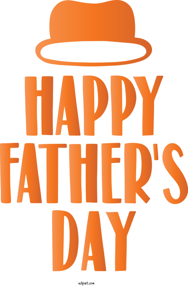 Free Holidays Orange Hat Font For Fathers Day Clipart Transparent Background